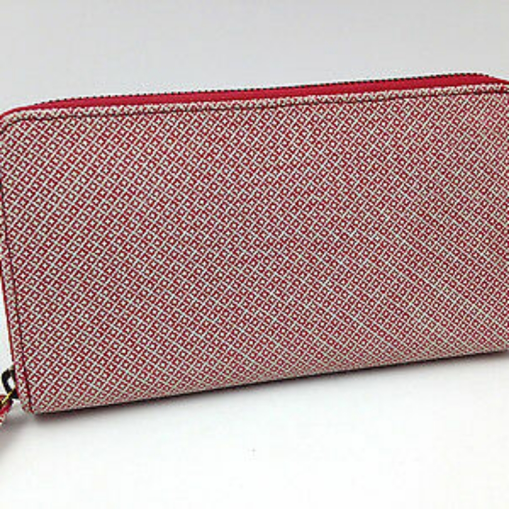 Fossil MIMI Zip Clutch Wallet Zip Around Red White